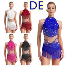 Damen Latein Tanzkleid Glitzer