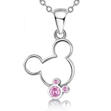 Mickey Mouse Halskette 925 Silber Pl. Disney  Kinder Damen Kette 