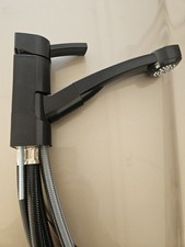 Wasserhahn Einhebelmischer Capri mit ausziehbarer Dusche + Schalter schwarz     