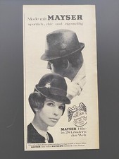 Mayser Hut Hutmacher Hutfabrik Ulm Donau 1966 Vintage Ad Werbung Reklame V98