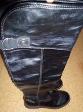 s.Oliver Stiefel, Hochschaft Leder Stiefel, Reitstiefel, 42 cm Schaft,Gr.38, NEU