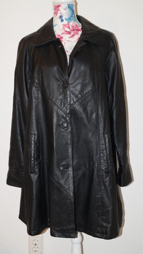 Schwarzer ledermantel 40 - schwarzer,