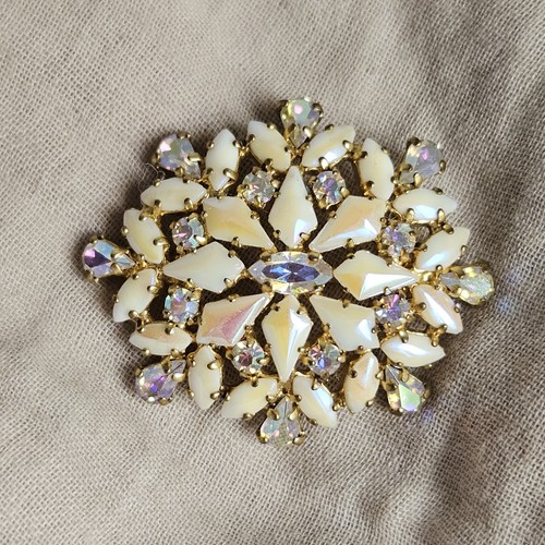 Vintage brosche strasssteine - brosche,