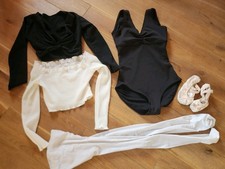 Ballett Anzug Trikot Jäckchen schwarz weiß Gr. 170