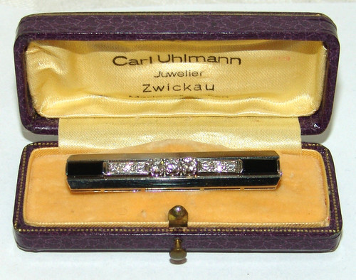 Brosche art deco - weiß,