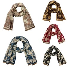 Wendeschal mit Katzen Motiv Farbverlauf Herbst Winter Schal Baumwolle Cat Poncho