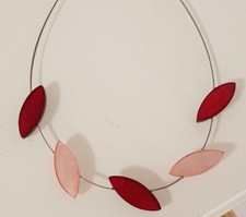 Drahtkette 49 cm Capiz Muschel Blätter Anhänger Farbwahl K 229 b