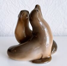 Porzellan Figur Royal Copenhagen Seelöwen Nr. 2519 1960er Jahre Georg K. Strand