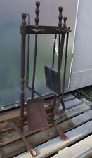 Kaminbesteck, Kleinkunst Nr. 521, antik, Eisen, 5 Teile, alt, rustikal, Patina