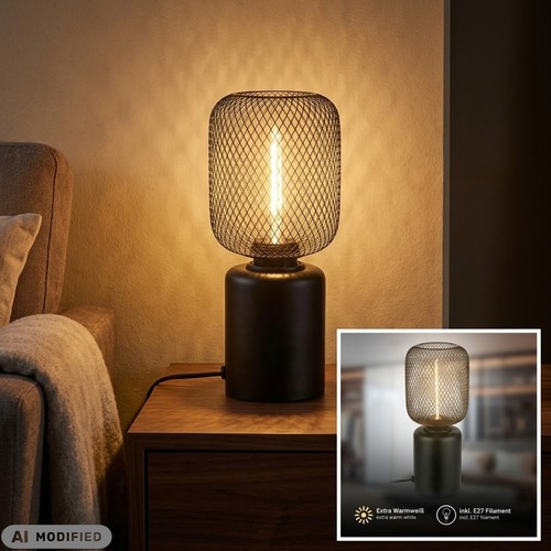 Tischlampe drahtgeflecht - tischlampe,