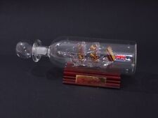 Mundgeblasenes Glas Buddelschiff Gorch Fock Vintage Made in England Holz Halter