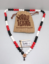 Woodfellas Deluxe Perlenkette 10393 schwarz/rot/weiß 12mm,NEU