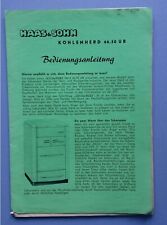 alte Bedienungsanleitung Betriebsanleitung Haas & Sohn Kohlenherd 66.50 UB