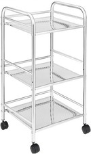 Aufbewahrungswagen aus verchromtem Stahl für Bad Küche Friseur oder Kosmetike...