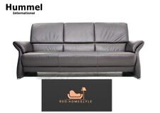 Hummel Designer Sofa Dreisitzer Dunkelbraun Leder Couch Sitz Wohnen Stil