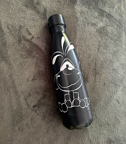 Schwarze metall isolierflasche - schwarze, metall-isolierflasche