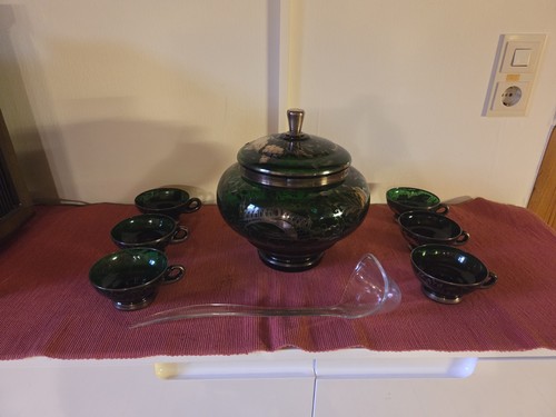Bowle set glas vintage mit - vintage,