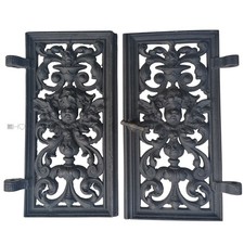 Ofentür antik Putten Kamin Tür Holzofen Öffnung 24cm