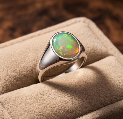 Natürlicher feueropal ring - feueropal,