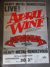 Vintage ORIGINAL POSTER Konzertplakat APRIL WINE & KROKUS Concert TOUR 1981