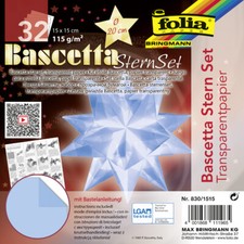 folia Faltblätter Bascetta-Stern 150 x 150 mm hellblau