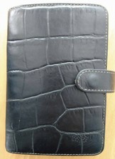 MULBERRY Pocket Book Congo Leather Black Kalender Organizer Timer Agenda A7 