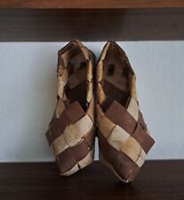 Original Finnische Schuhe Birkenrinde Handarbeit 60er 70er Jahre Wandbehang Deko