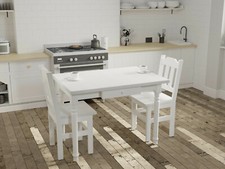 Esstisch mit Schublade Küchentisch Tisch Kiefer massiv Restaurant weiß Neu      