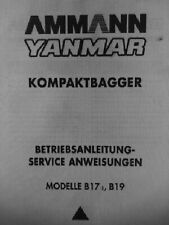 #6 Yanmar B17-2 B19 Bedienungsanleitung service manual Betriebsanleitung