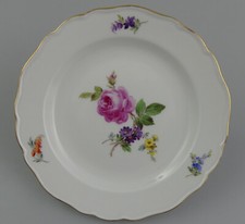 ⚔ Meissen ø18 cm Teller bunte Blume 3, mitte  1. Wahl Knaufzeit vor 1924 - 15284