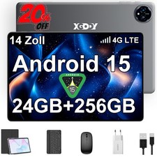 2025 Neu 14 Zoll Tablet Android 15 24GB RAM+256GB 8000mAh 4G LTE 2SIM WlFl GPS