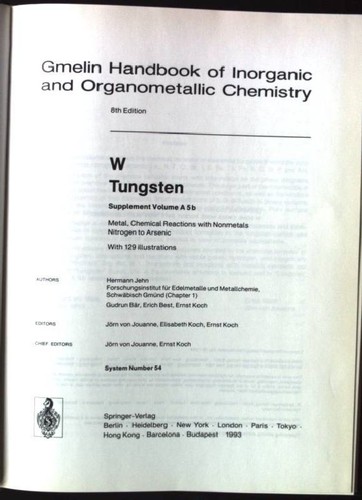 Gmelin handbook inorganic - of,