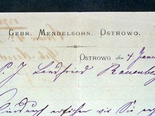 OSTROWO 1876, Rechnung GEBR