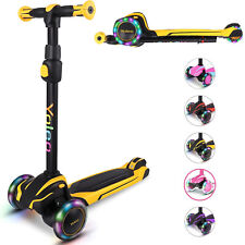 Kinder Roller Scooter für 3–12 Jahre LED Räder Kinderroller Dreiradscooter