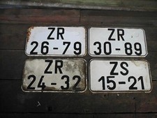 3x alte DDR KfZ Kennzeichen