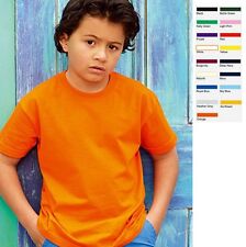 5er Set Fruit of the loom Kinder T-Shirt Kind Valueweight Baumwolle Rundhals