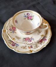 Reichenbach Porzellan fine china Made in GDR 3tlg Kaffee Gedeck Sammeltasse