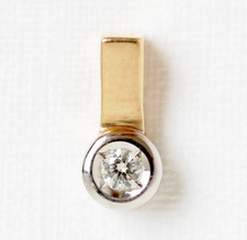 Winziger Anhänger MONCARA 14 Karat 585 Gold 0,59g Gelbgold Weißgold Brillant