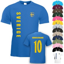 Schweden Sverige T-Shirt Trikot Name Nummer Fußball WM EM Fan Team National
