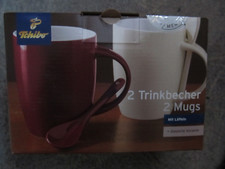TCHIBO+++2 TRINKBECHER MIT LÖFFELN+++NEU+++OVP