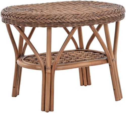 Rattan-Tisch/Ovaler