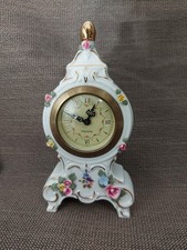 Dresden Kaiser Kamin-Uhr Vintage Porzellan Mercedes Mantel-Clock Germany Defekt