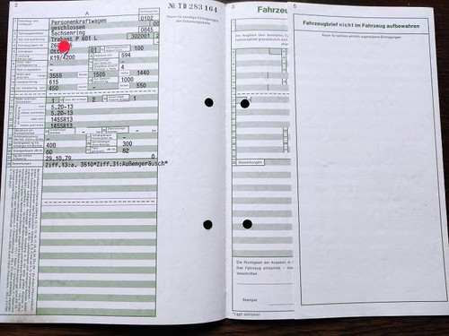 1979 kfz brief fahrzeugbrief - brief,