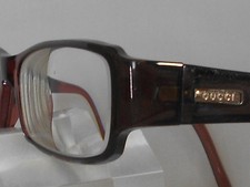 GUCCI, chices solides Brillengestell, Braun klar, LOGOs in Gold-Ton, TOP!