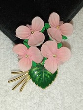 Veilchen Brosche rosa Blüten (N)
