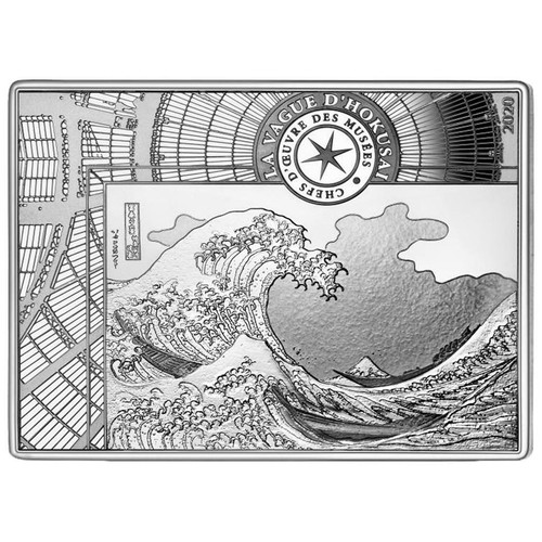 Silbermünze die welle hokusai - welle,