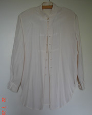 ELEGANTE VISKOSE BLUSE 1980 JAHRE STICKEREI HELLES BEIGE SCHULTERPOLSTER GR:40