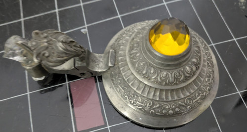 Alter zinndeckel mit stein - zinndeckel,