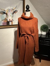 Winterkleid, Kuschelkleid, Longpulli, Größe L, rostbraun