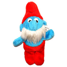 Vintage 80s Die Schlümpfe Stofftier Mini Papa Schlumpf Retro Toy German